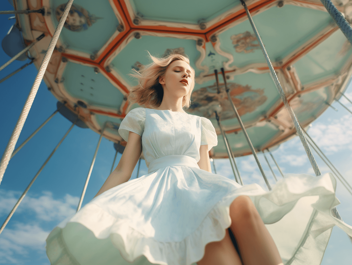 AI generated: Kodak photography of marry-go-round, dreamy mood, instagram mood, 8k, minimalism, modern, --ar 4:3