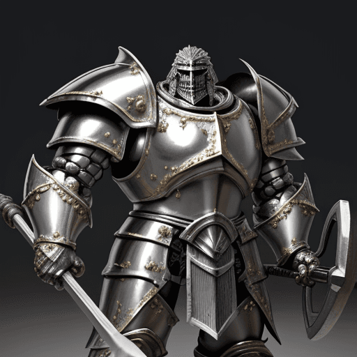 AI generated: Photo of a ultra realistic of a strong antropomorphic mexican paladin knight with his shiny armature...