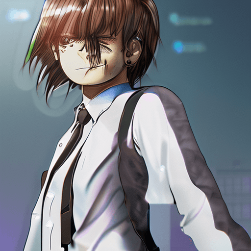 AI generated: masterpiece, best quality, highly detailed,  makima \(chainsaw man\), solo focus, thick thigh, camel...