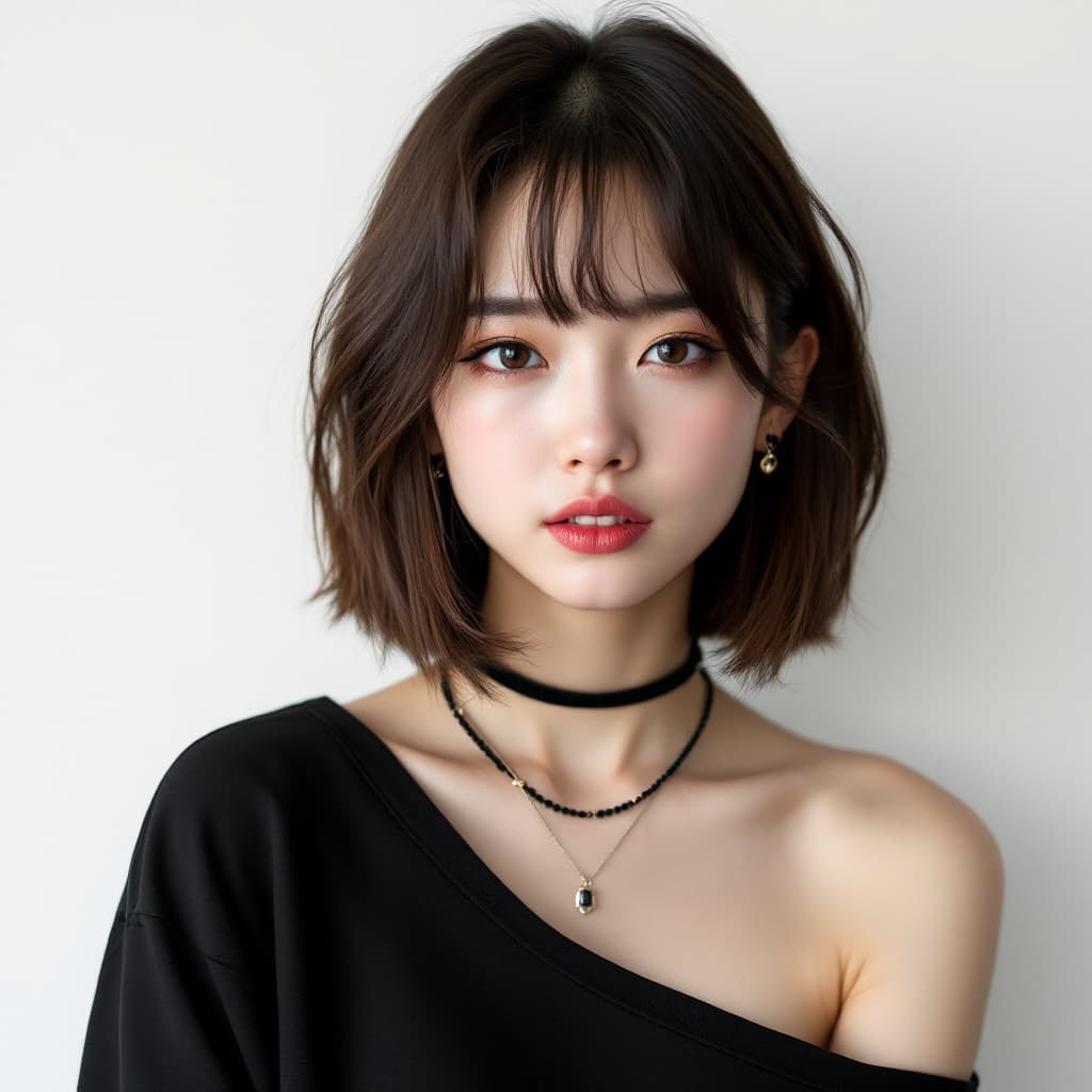 AI generated: beautiful amateur image of a rebellious 18 year old Japanese girl, with sarcastic eyes and mischievo...