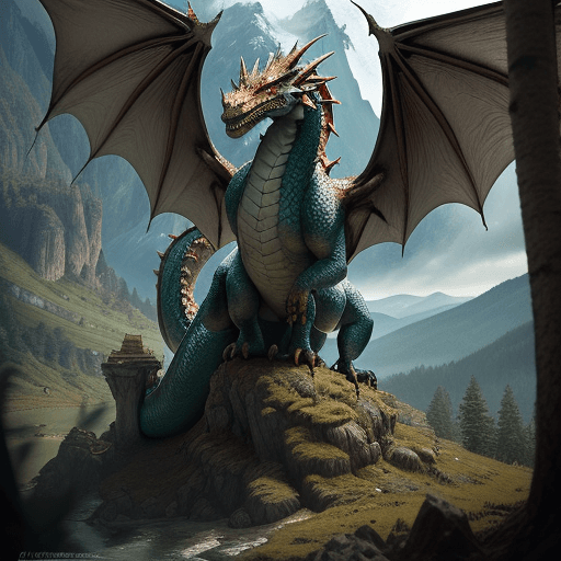AI generated: dragon by Antonio J. Manzanedo --q 5 --ar 1:2 --upbeta --v 5 curling around a mountain, surrounding ...