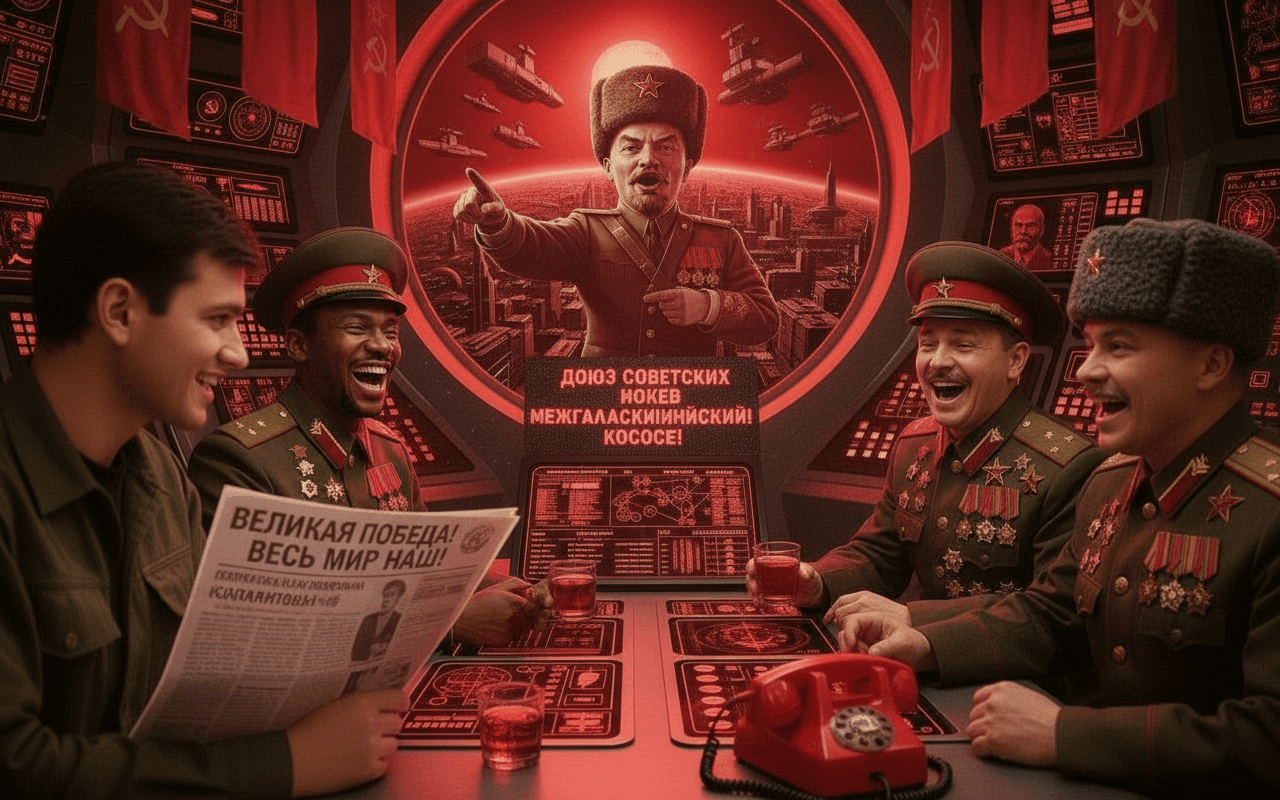 AI generated: Turn this image into the most soviet thing the world has ever seen. It must be the maximum, extreme,...