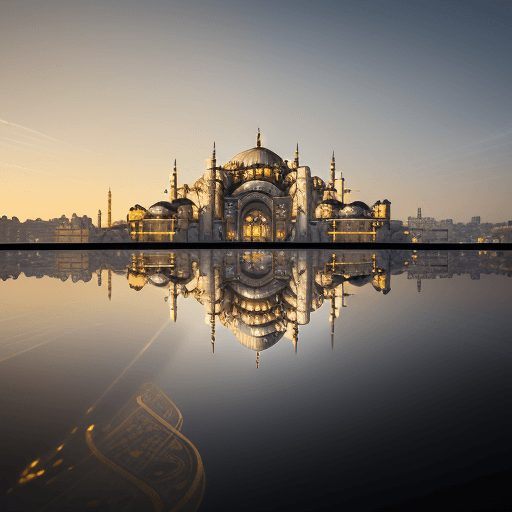 AI generated: polished  with reflective (reflections) features (transparent) and bright yellow and white details, ...