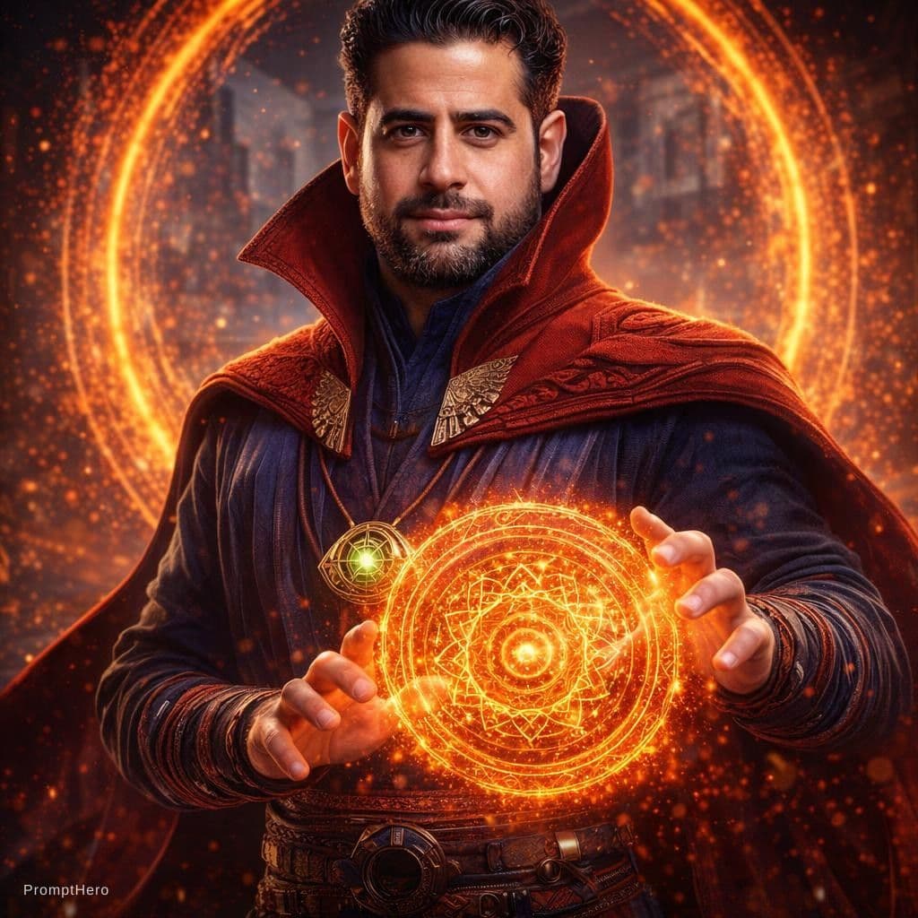 AI generated: Doctor Strange of Marvel, 8K, masterpiece, octane render, ray-tracing