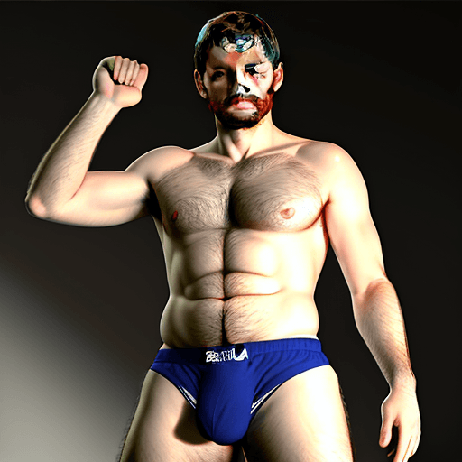AI generated: Iker Casillas, beard, full boddy, wearing briefs, hyper realistic, high quality, 