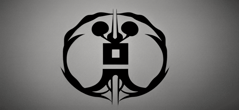 AI generated: Bandlogo for a Introspective Black Metal, Black and white, vector art, with the word Antiversum, sim...