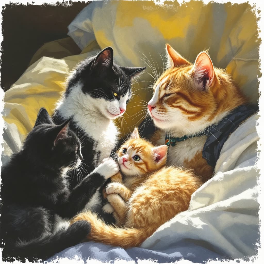 AI generated: Cats healing people.