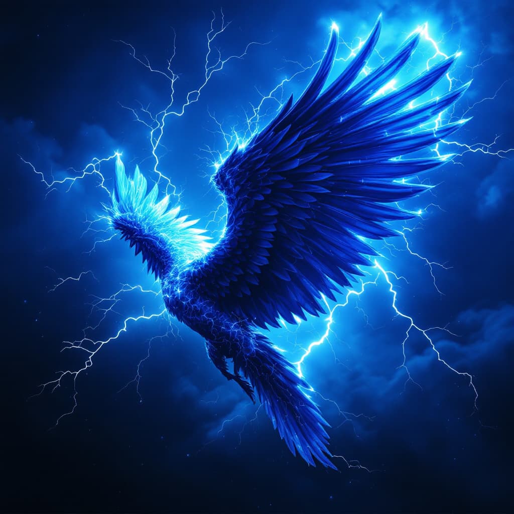 AI generated: hyper realistic wings of lightning
