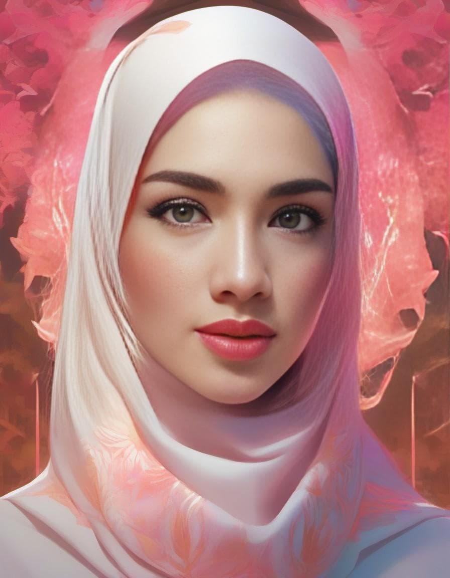 AI generated: a Girl with pink neon skin implants. beautiful intricately detailed flamingo mask, ornate, Dreamlike...