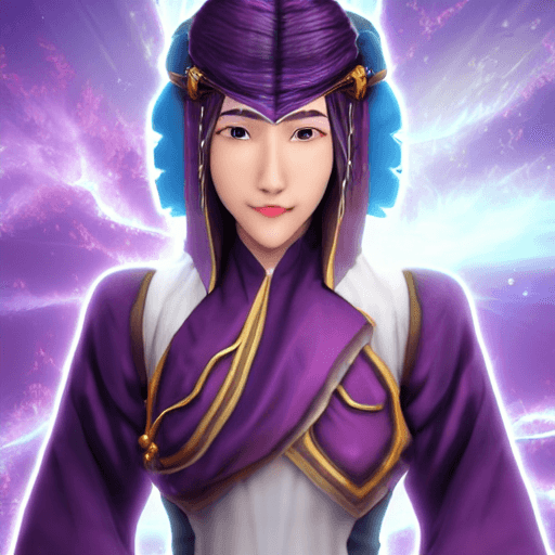 AI generated: an image of a woman , a character portrait, inspired by Lan Ying, on textured disc base, epic games,...