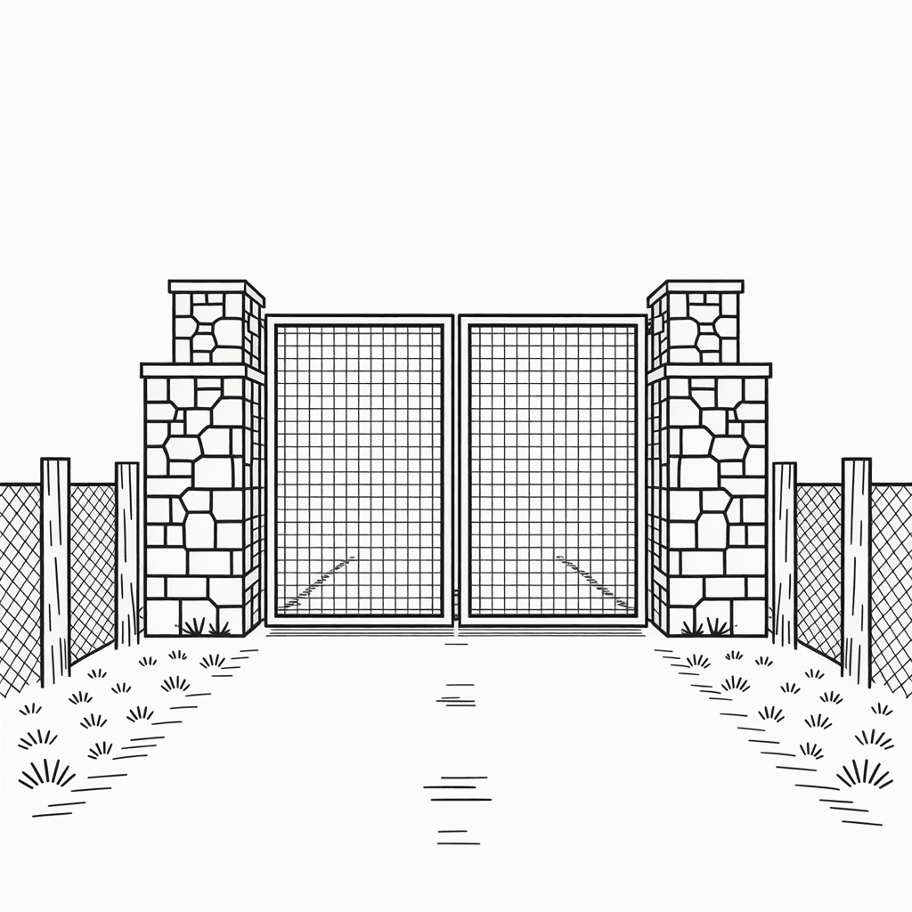AI generated: Can you please give me an diagrammatic architectural exterior elevation of an AUTOMATED ROLLING HOG ...