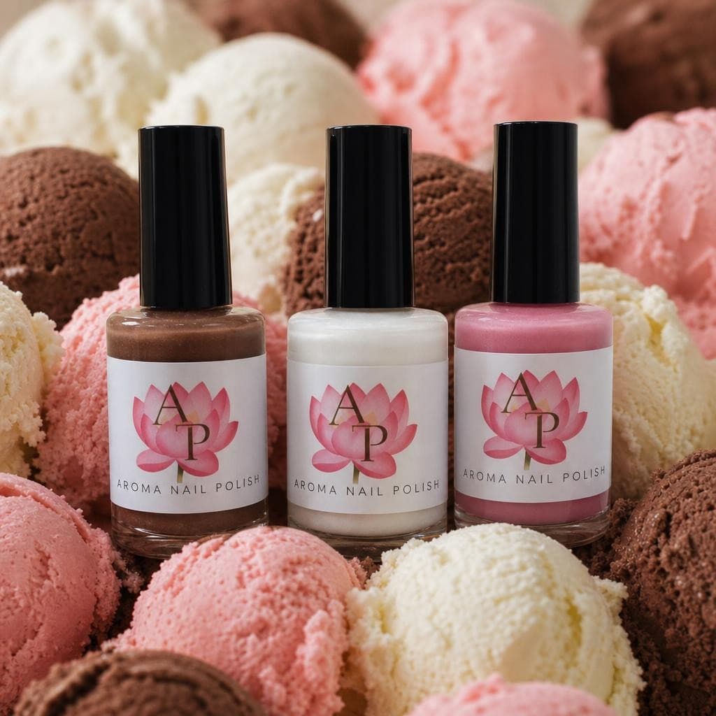 AI generated: Can you give me brown white pink?Ice cream scoops background
