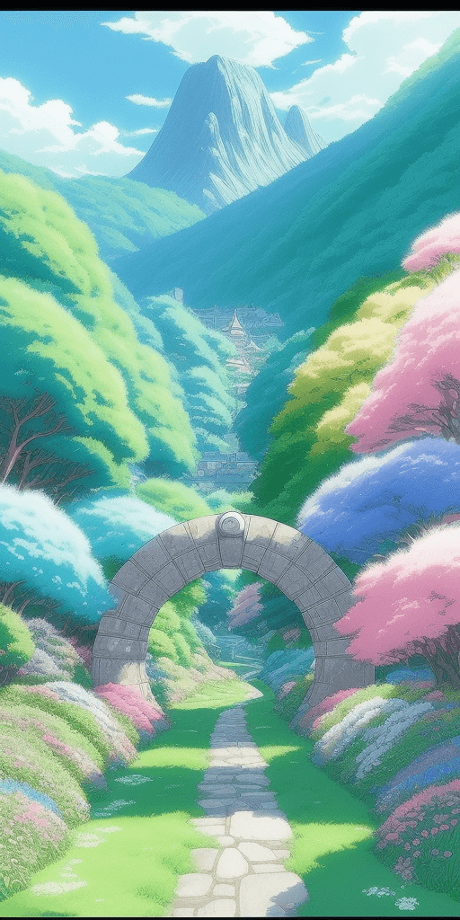 AI generated: aesthetic happy and positive landscape picture anime, Ghibli, detailed, vibrant colors, HDR,~*~Enhan...
