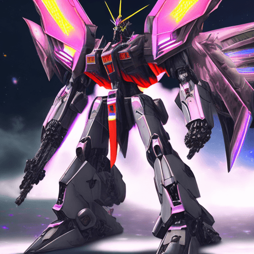AI generated: ((Epic digital artwork of a giant military combat mecha with weapon and shield at hands)), gundam ep...