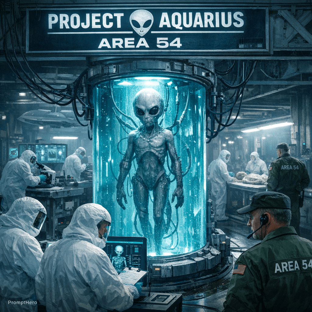AI generated: Project Aquarius at Area 54
