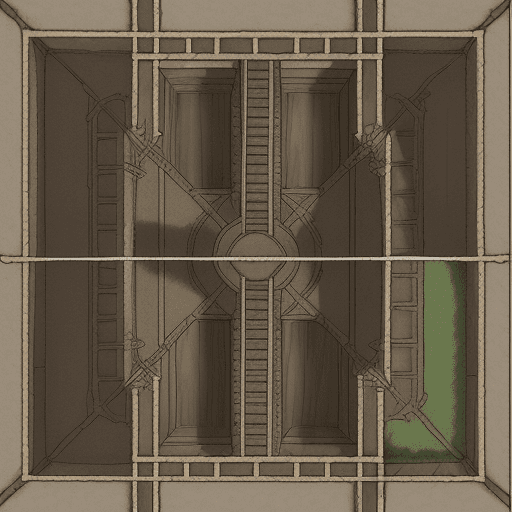 AI generated: 2D D&D battlemap for the interior of the first floor of a lord's mansion with a hidden staircase