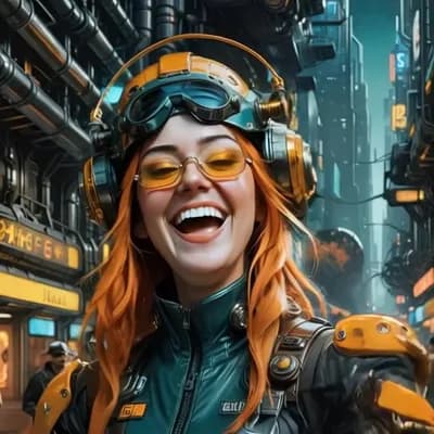 AI generated video: mujer se rie y levantando el pulgar
