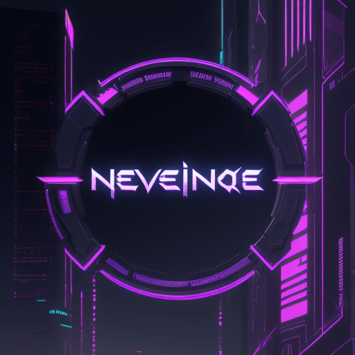AI generated:  logo with name "Neverene", cyberpunk style, HDR, 4k, high resolution