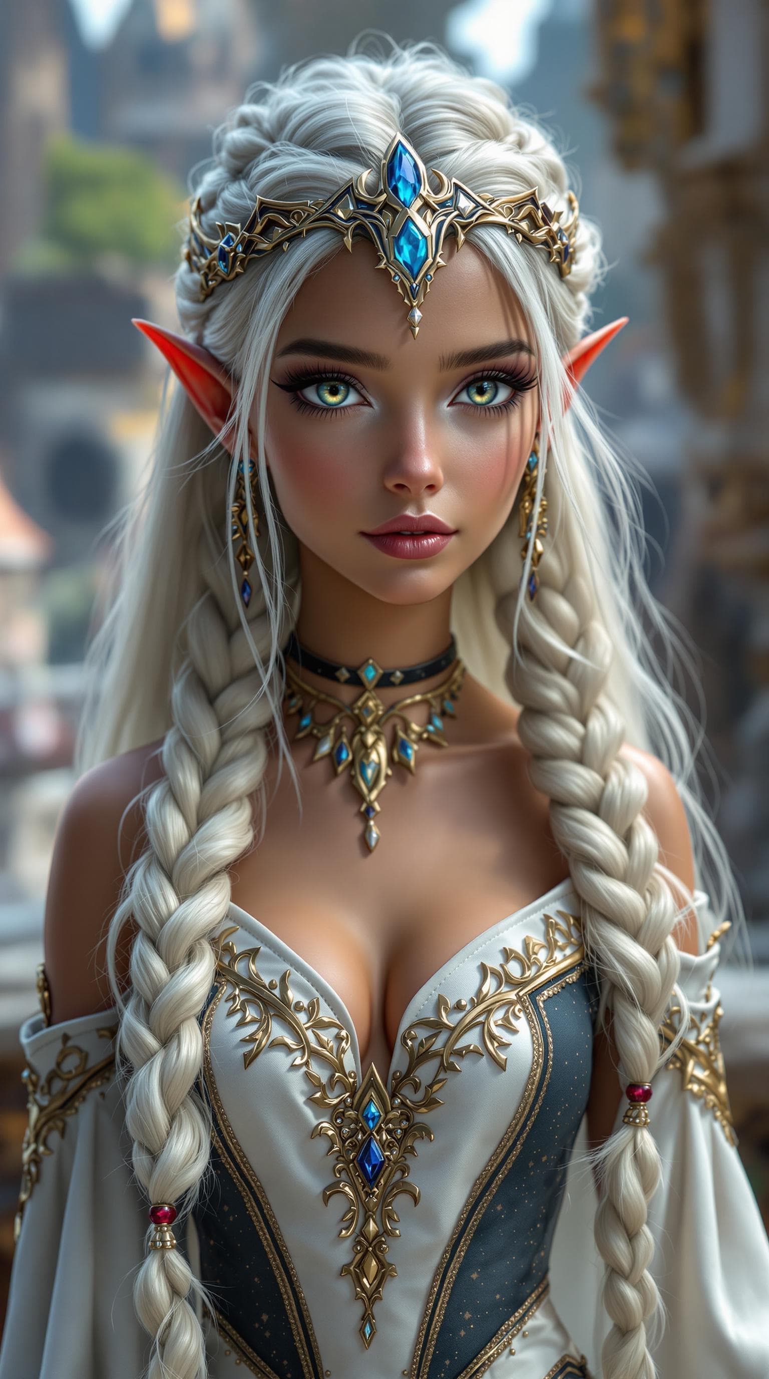 AI generated: a professional photo of a exceptionally of the most beautiful blood elf princess girl in the world, ...