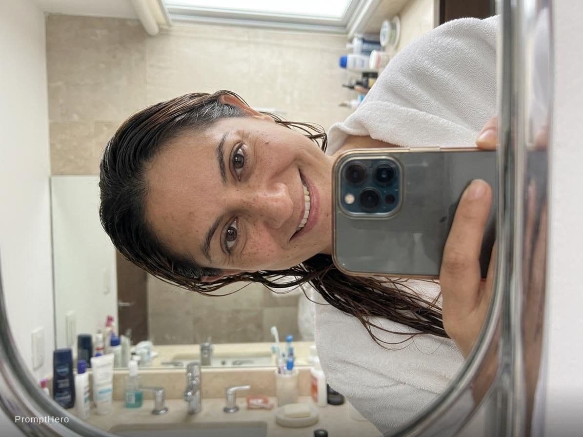 AI generated: Ultra realistic, mirror self shot picture,