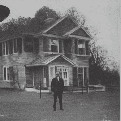 AI generated: a vintage photo, of an alien, Bald, black eyes, small mouth and nose, grey, thin, very tall, long le...