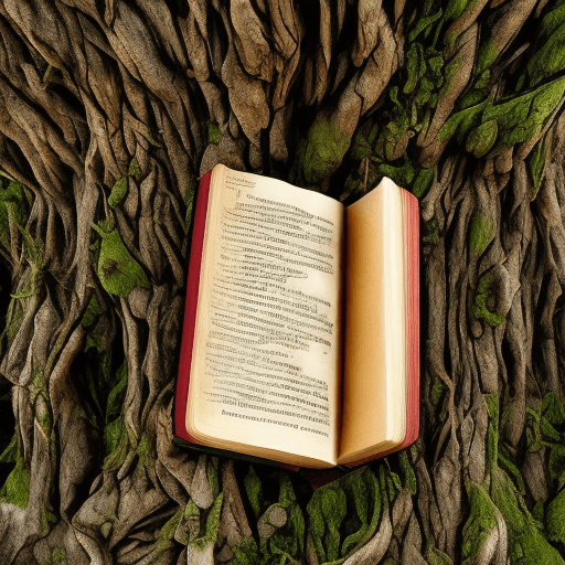 AI generated: FOTODE UN LIBRO DE FANTASIA Y MAGIA,  QUE ESTA UBICADO EN UN BOSQUE NORMAL,QUE SEA UNA ENTRADA EL LI...