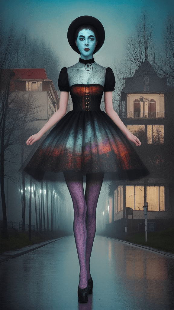 AI generated: horror landscapes and cityscapes impressionistic ist art style folk art in an impressionistic style ...