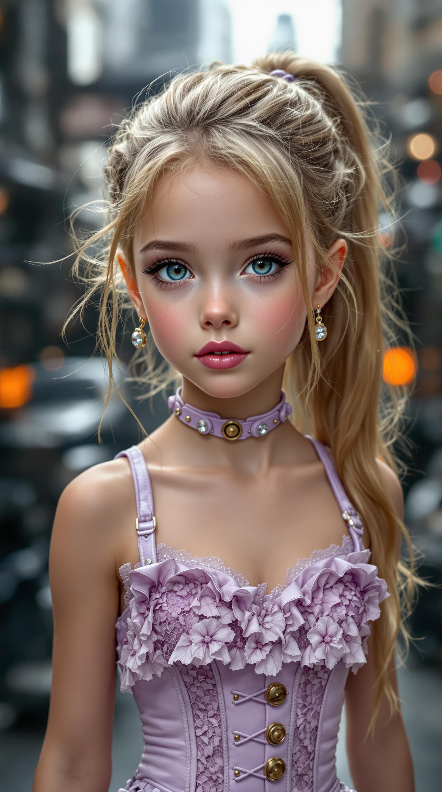 AI generated: a professional photo of a exceptionally beautiful girl in the world (age 7), (seven year old), highl...