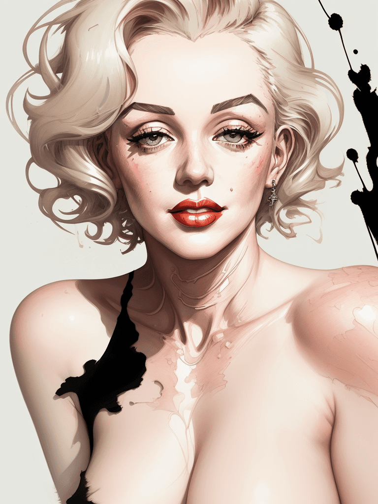 AI generated: Impasto oil painting of Marilyn Monroe, heavy strokes, textured, by Kaethe Butcher, Greg Tocchini, H...