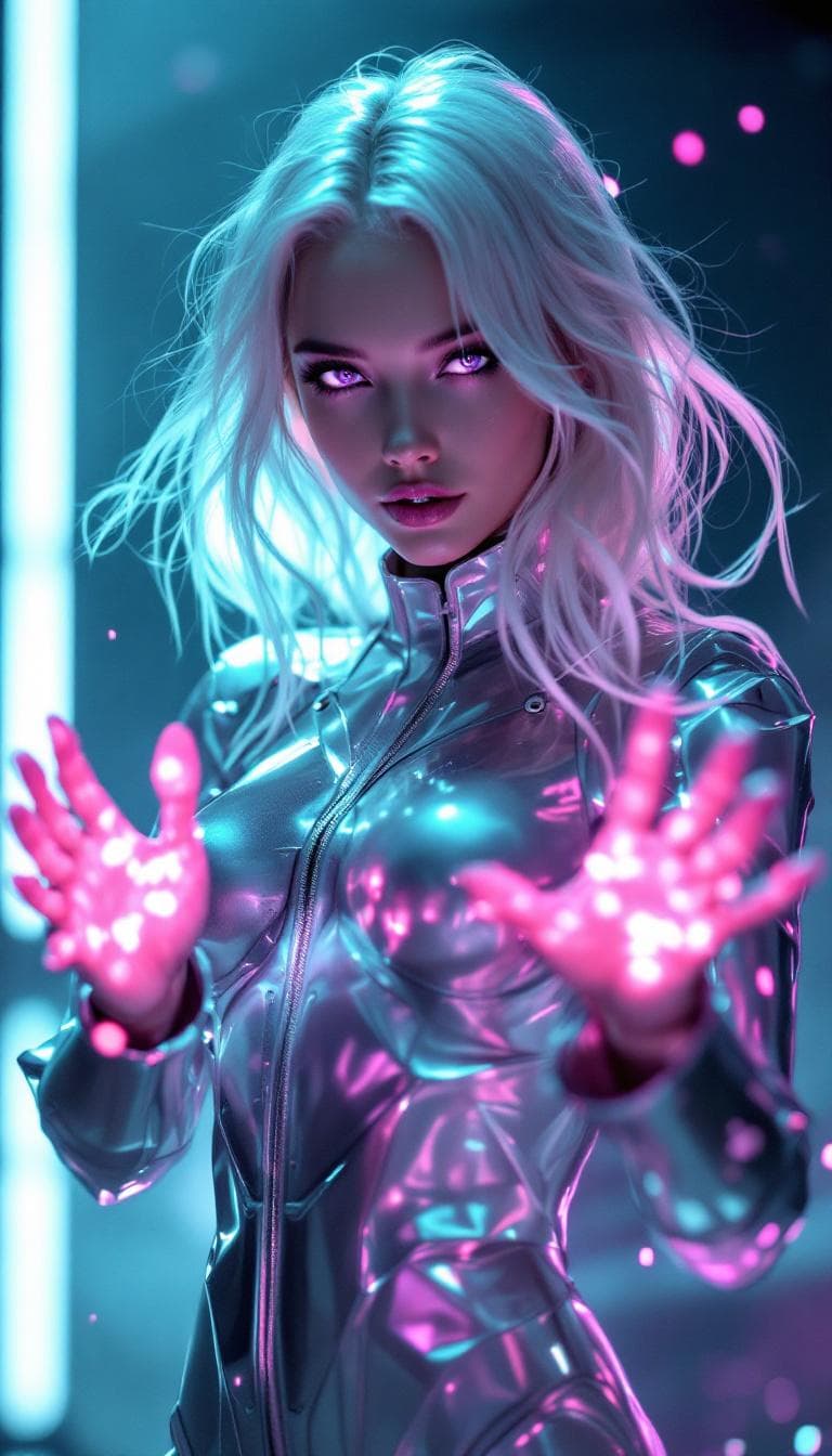 AI generated: a high-resolution image that captures the essence of a dynamic character in a futuristic setting. sh...