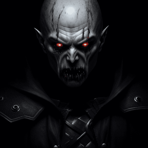 AI generated: Mid age male superior Strigoi vampire, horror, ultra-detailed, HDR, dramatic lighting, dark backgrou...