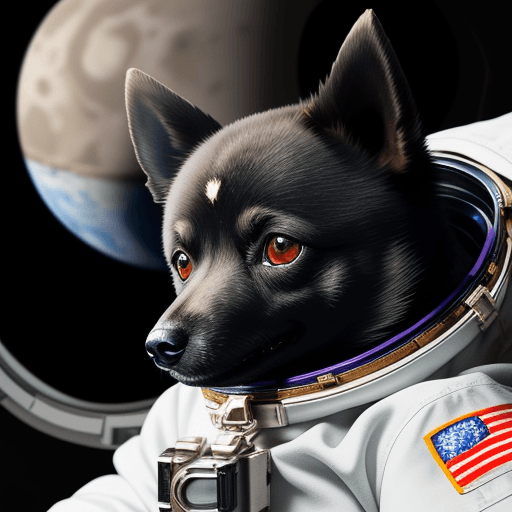 AI generated: schipperke in an astronaut outfit