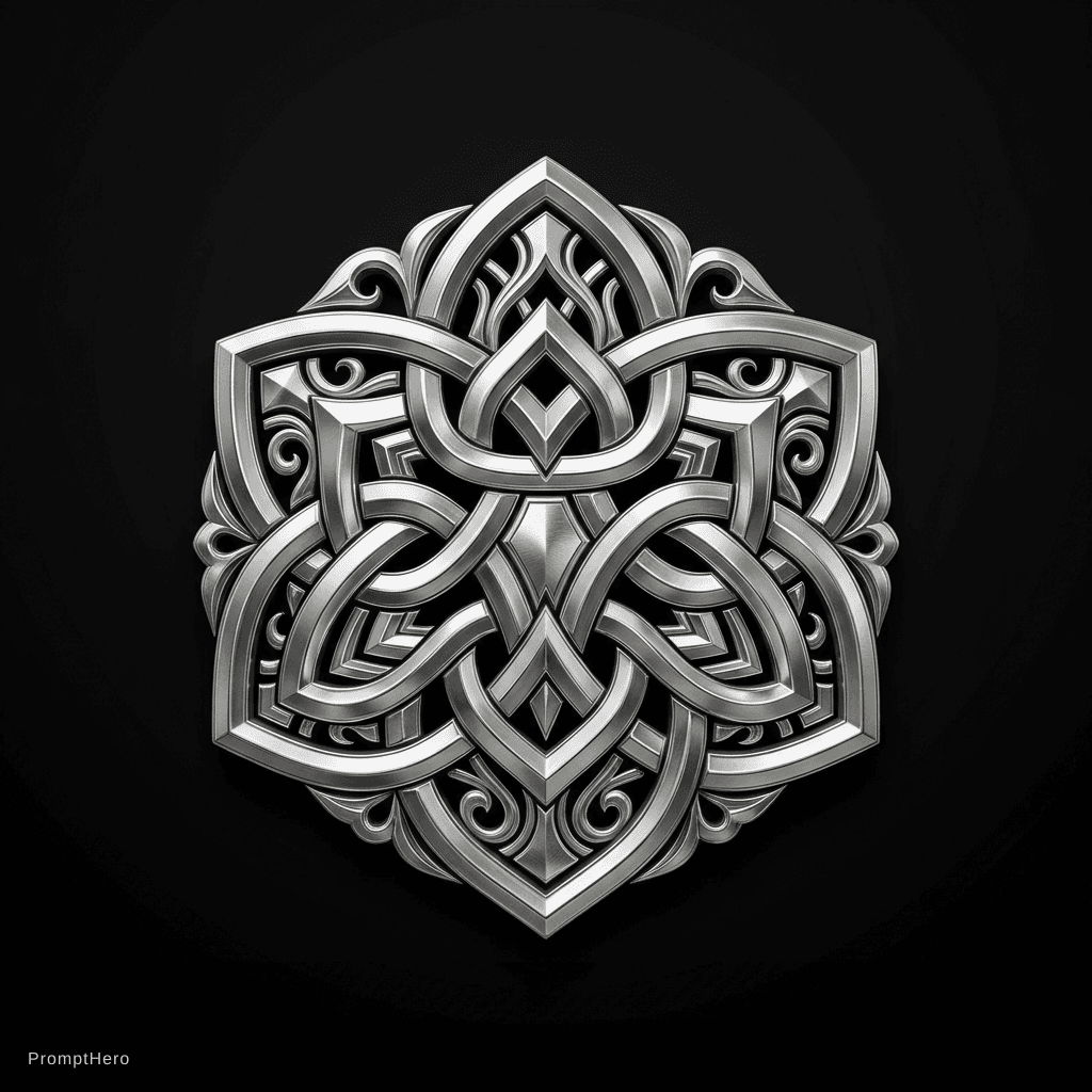 AI generated: centered logo, isolated logo, black background, professional brand logo, symmetrical design, ultra d...