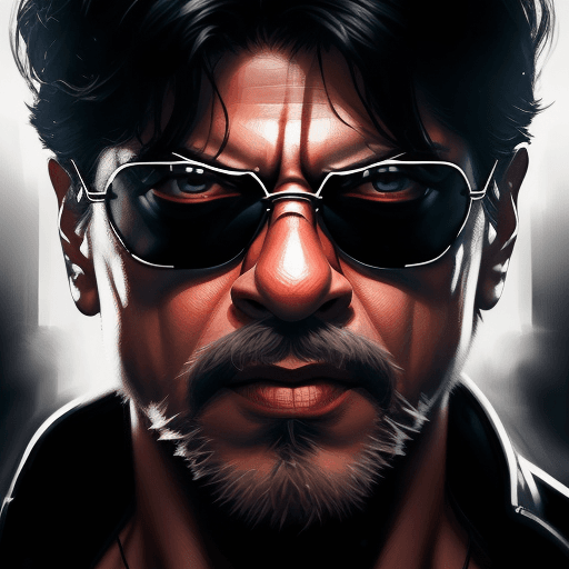 AI generated: ultra detailed beautiful painting professional portrait of Shahrukh Khan in the image of the termina...