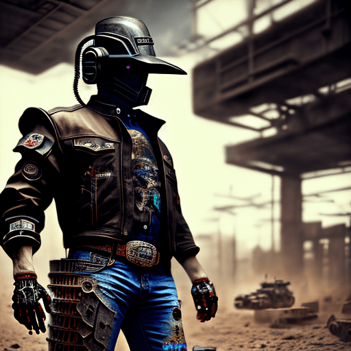 AI generated: Masterpiece, full-body shot, intricate raw photography. Cyberpunk, realistic, highly detailed 3D ren...