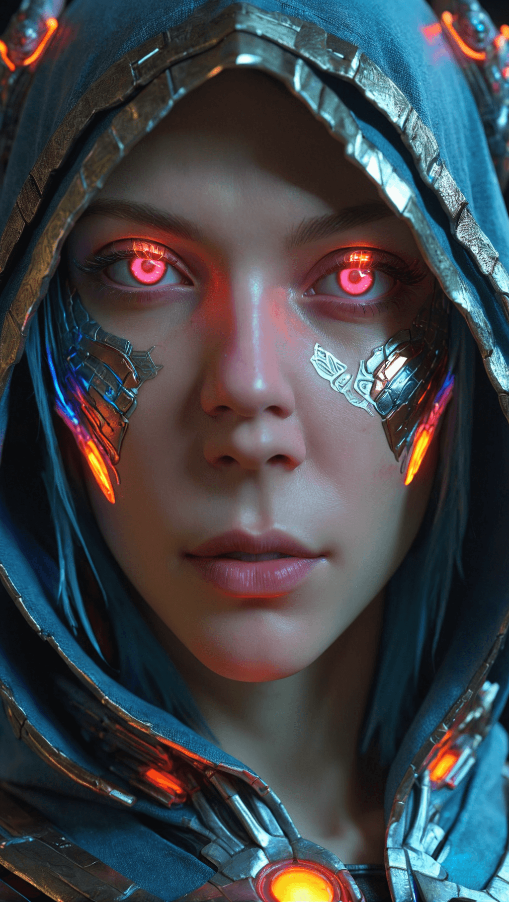 AI generated: A full character nice dynamic pose in an with all body lines visible (Ultra-detailed cyborg in a spa...