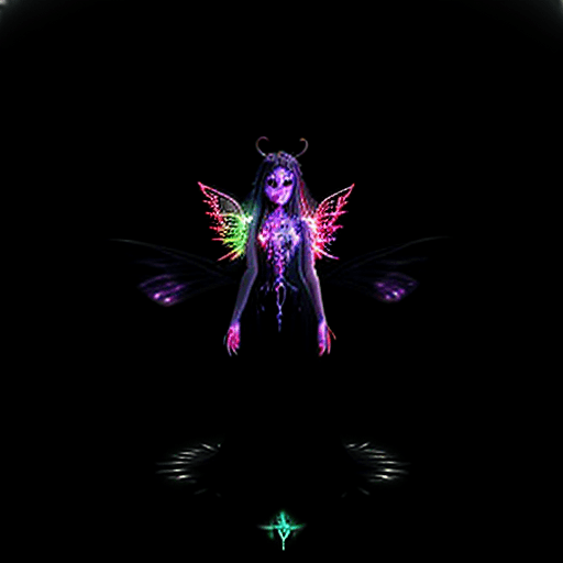 AI generated: Sanctuary, Temple, Devil fairy(female), dark magic, Devil soul, Jinn, Demon, divine, clean skin, par...