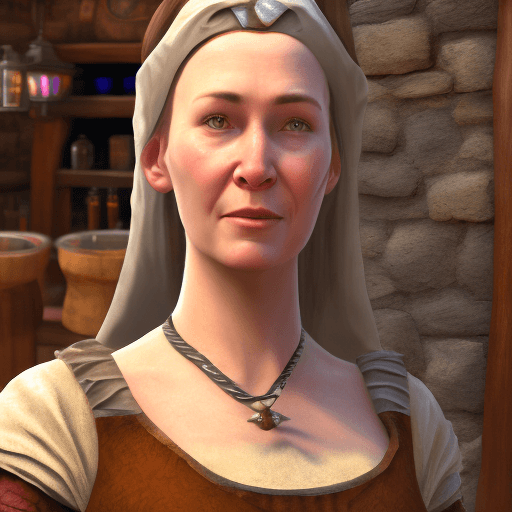 AI generated: High Definition Photo of a ultra realistic Medieval female named Ingrid, the Tavern Owner