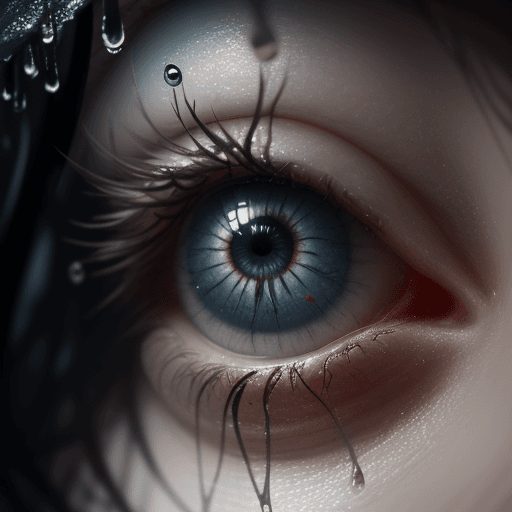 AI generated: an eye caught in a water drop, in the style of cryengine, pegi nicol macleod, realistic genre scenes...