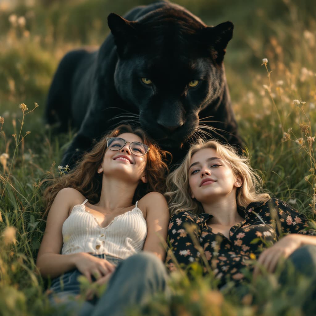 AI generated: High resolution photography A photorealistic image of Two female college students, a female, wearing...