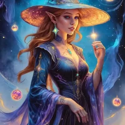 AI generated video: Full length elven fantasy, rough hand-painted sketch featuring images of worlds or mystical dimensio...