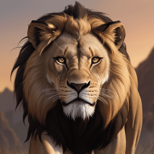 AI generated: Scar from the lion king, buff, 4k, hyper realistic, muscles 