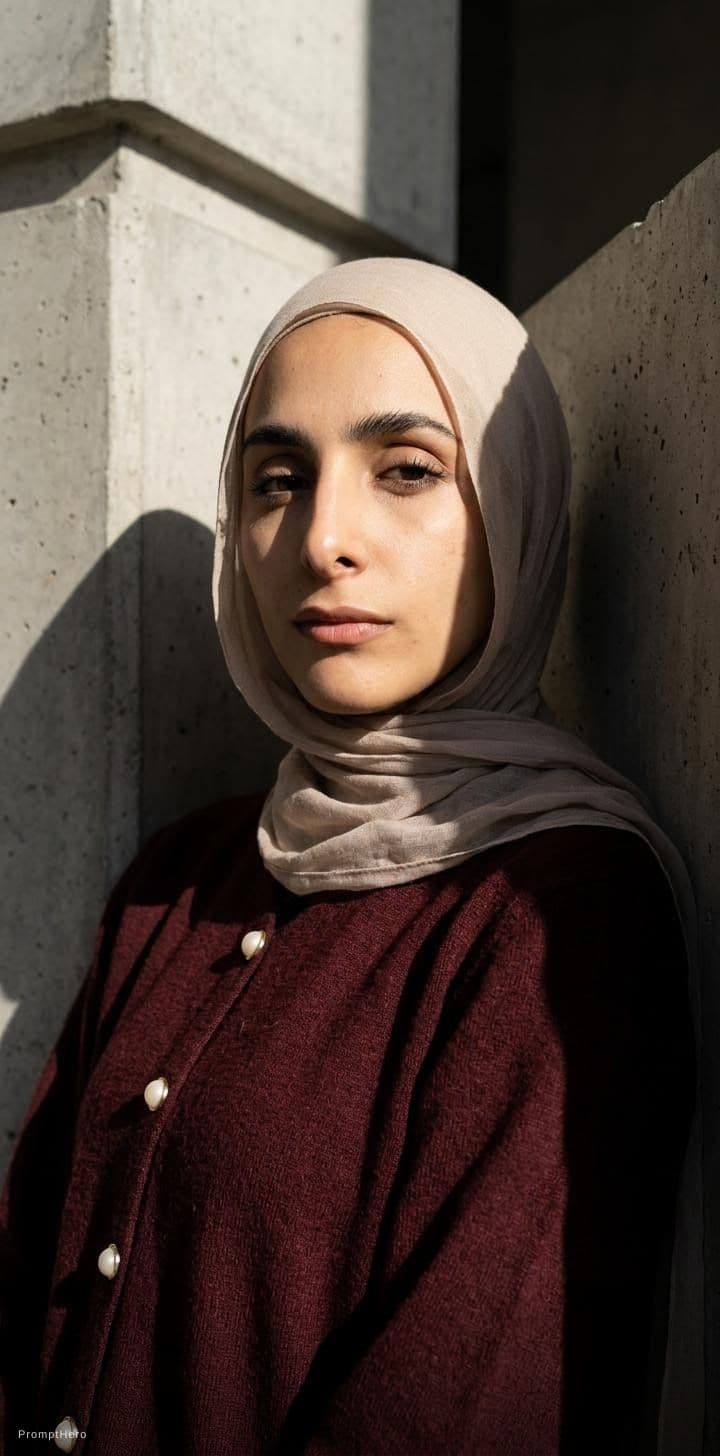 AI generated: high-resolution photograph, woman, stunning use of shadows, in the syle of crisp lines and forms,  U...