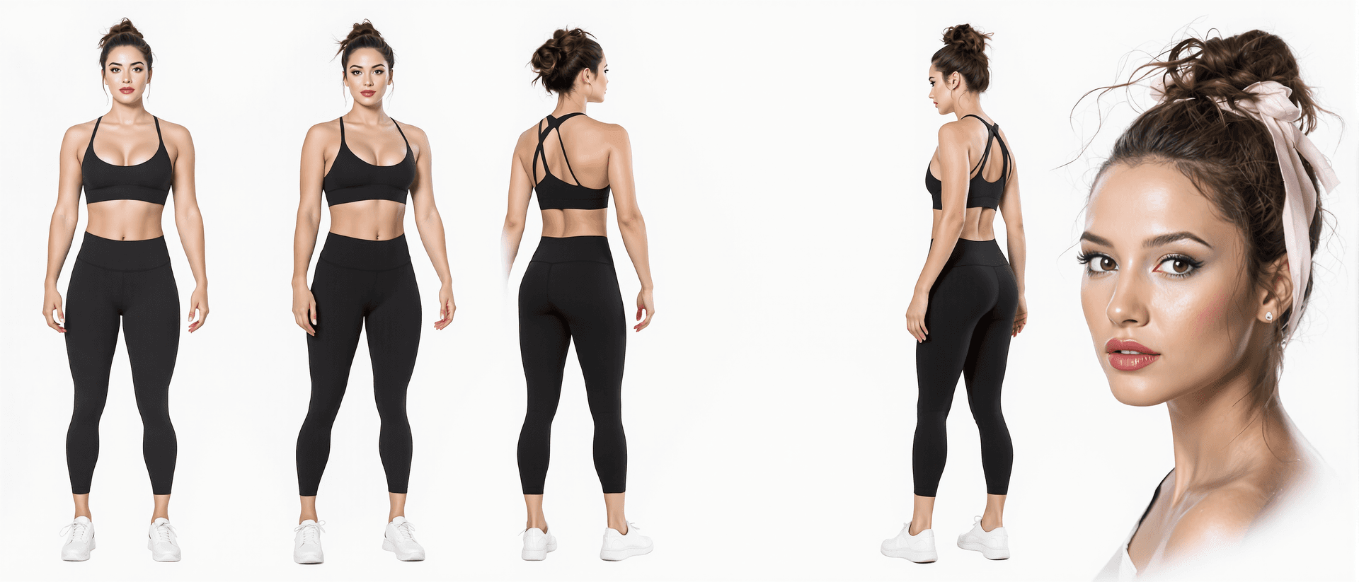 AI generated: "A hyper-realistic, ultra-detailed full-body and close-up character sheet of a stunning British woma...