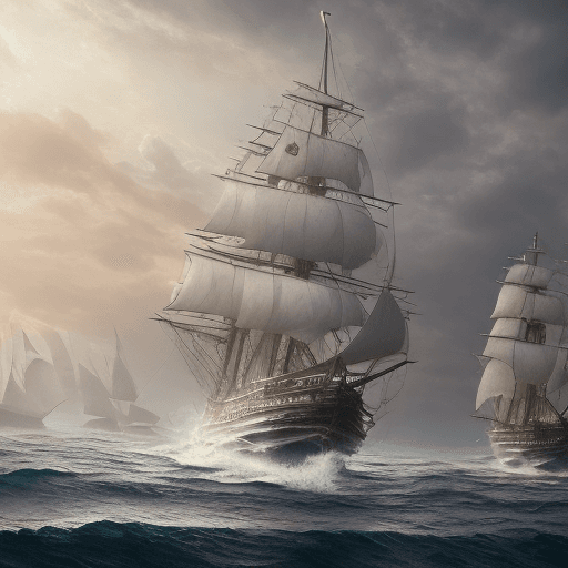 AI generated: Photo of a ultra realistic sailing ship, dramatic light, pale sunrise, cinematic lighting, battered,...