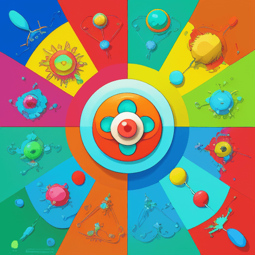 AI generated: Create a vibrant, cartoon-style image with bright colors and smooth, rounded shapes. Use a palette o...