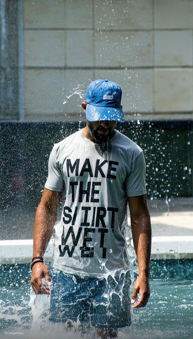AI generated: Make the shirt wet