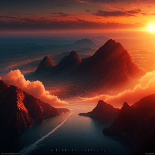 AI generated: A sunrise or sunset, with a lot of detail, high quality image, cinematic, hyper realism, extreme det...