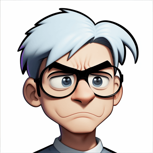 AI generated: Cartoon sketch of an angry Boy with glasses, white background, drawing made in colored pencil and th...