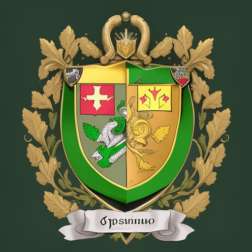 AI generated: generate a new coat of arms for the Ospina family. Make sure the original elements are present: 

Go...